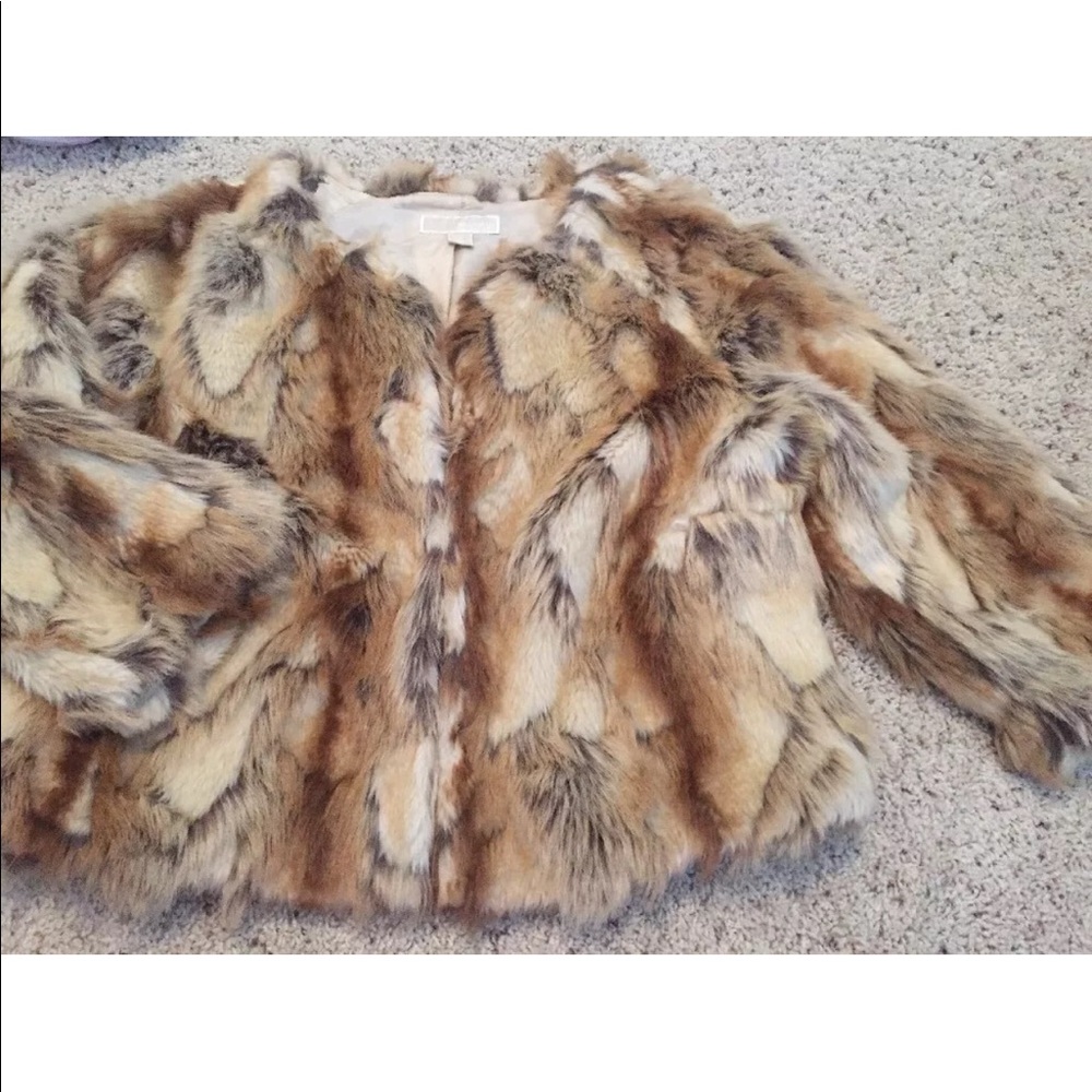 Michael michael Kors faux rabbit fur jacket.